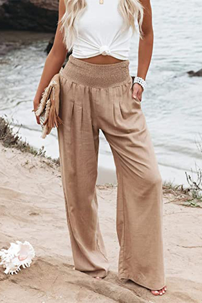 High-Waist Cotton Linen Pants