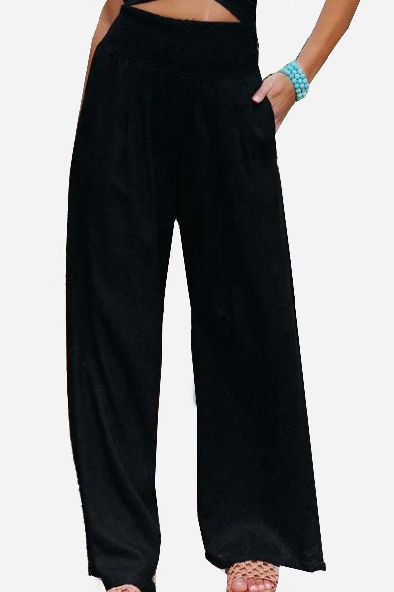 High-Waist Cotton Linen Pants