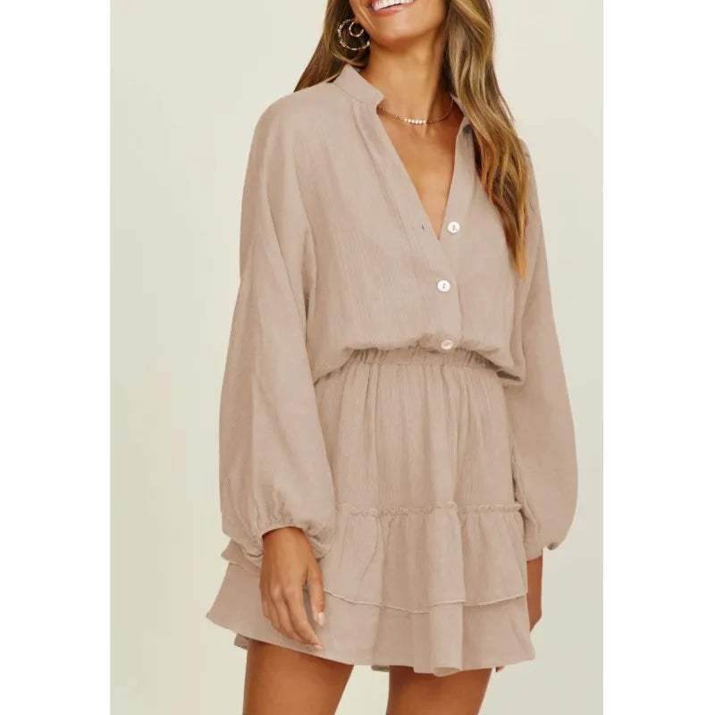 Isla | Button Long Sleeve Dress