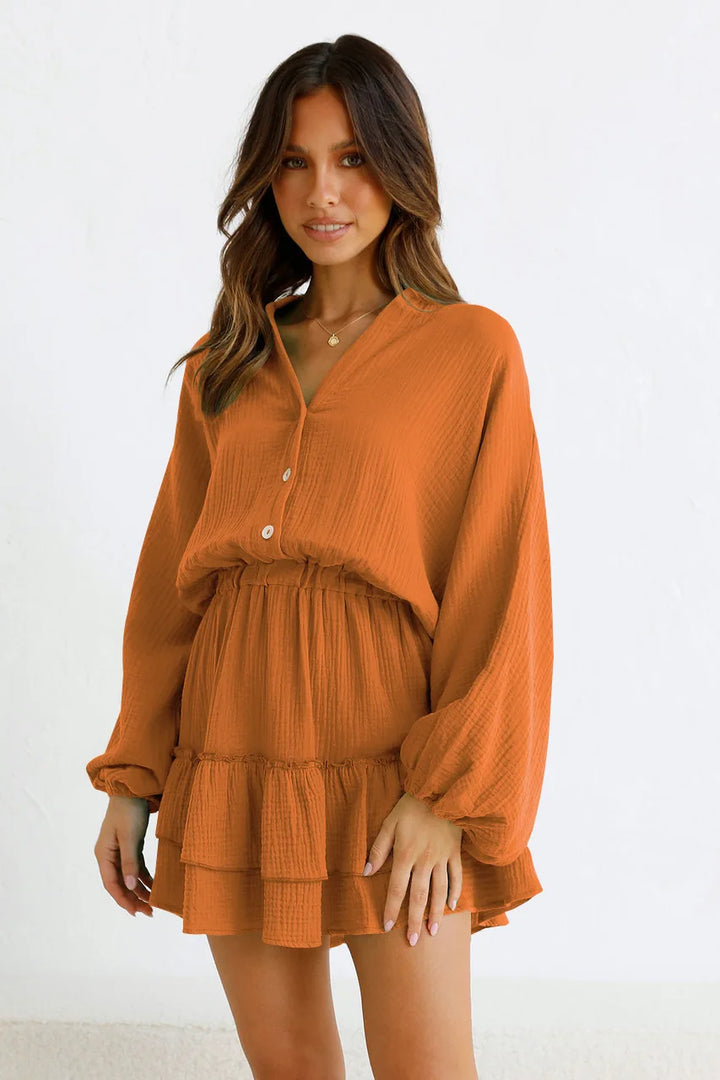 Isla | Button Long Sleeve Dress