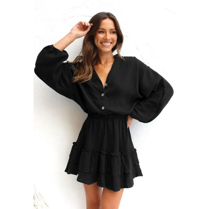 Isla | Button Long Sleeve Dress